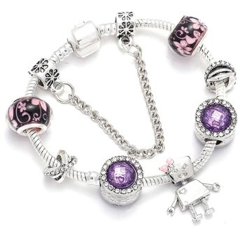Buipoey Árbol De La Vida Plateada Pulsera De Encanto Para La Buipoey Árbol De La Vida Plateada Pulsera De Encanto Para La