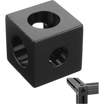 Conector de esquina de Cube Generico de tres vías para el perfil de extrusiones de aluminio-Black 