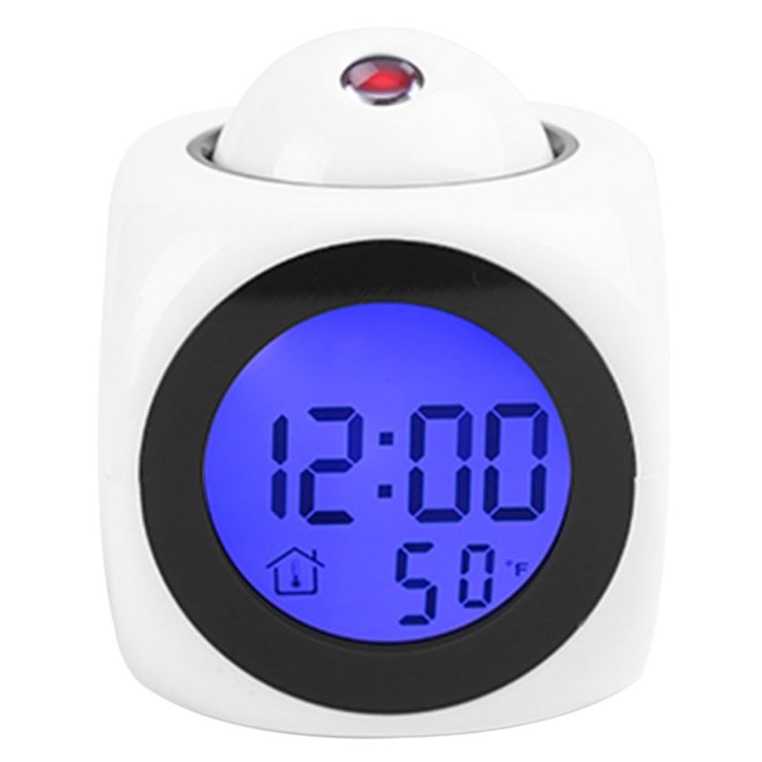 Voz de proyección LCD Talking Digital Reloj de alarma con pantalla de temperatura