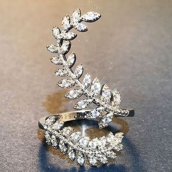 Hermosa anillo de bodas damas tamaño ajustable anillo de 