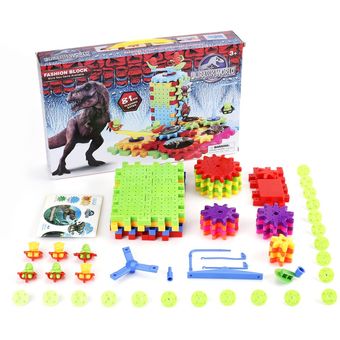 81 PCS Dinosaurios Bloques de construcción eléctricos Bloques de ladrillos juguetes educativos juguetes juguetes 