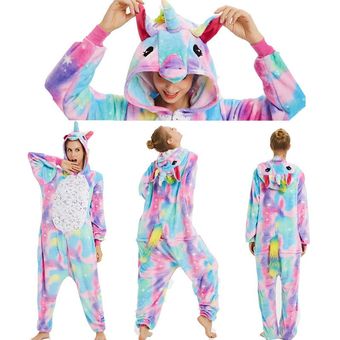 Disfraz de unicornio para adulto Unise conjunto de pijamas de invierno de Kugurumi 
