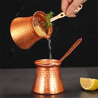 cubeta para leche utensilio de mang DJL Vaso de café turco con punta de martillo bañado en cobre 