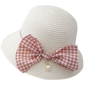 Sombrero de paja con lazo para niños y niñas,sombrero de p 
