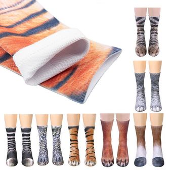 FORLADY Impresión 3D pie de animal calcetines en forma de garra adultos simulación digital calcetines unisex animal adulto novedad elástico realidad lindo 
