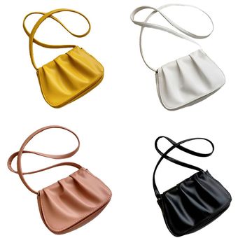 Forma de las nubes bolsa Fold Diseño Bolso de hombro de cuero bolso de la honda para niñas Forma de las nubes bolsa Fold Diseño Bolso de hombro de cuero bolso de la honda para niñas