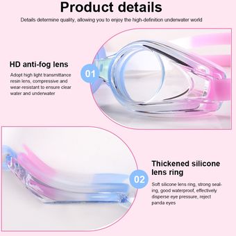 Gafas de natación impermeables y antivaho HD para mujer 