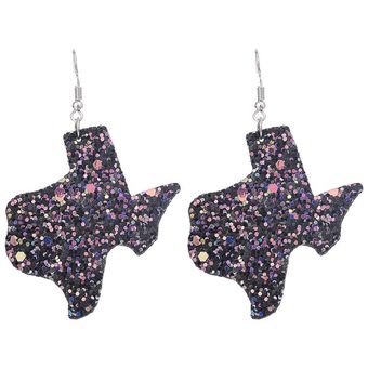 Pendientes De Cuero De Texas Map Nueva Dama Color Flash De S 