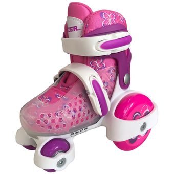 Kit de Protecciones para patines marca V-Roller Gris/Rosa