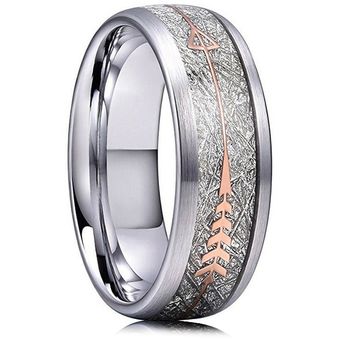 36 Hombres 8 Mm Anillo De Carburo De Tungsteno Negro Dibujo 
