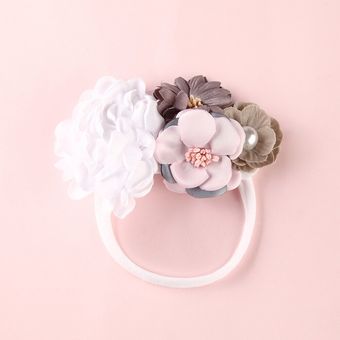 Diadema con flor de perla a la moda para niñas recién naci 