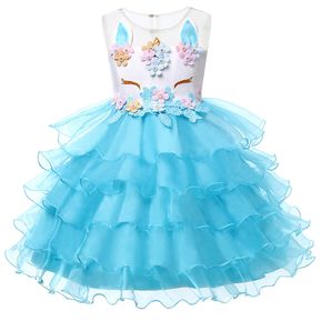 Unicornio Vestido para Niñas Vestidos de Princesa - Azul