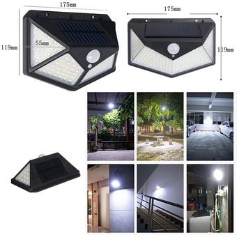 Lámparas Led Solar Jardin Sensor De Movimiento Luces 2pack 