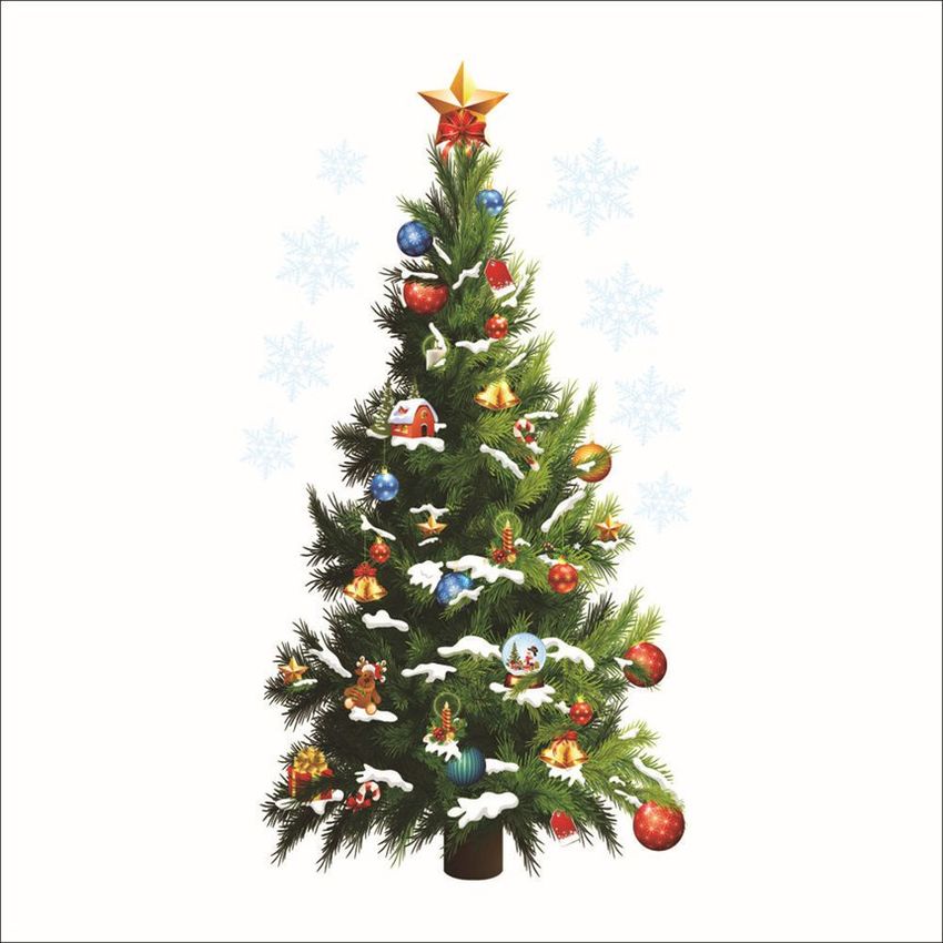Decoraciones navideñas Estrellas de árbol de navidad Etiqueta engomada impermeable removible