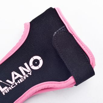 Guantes De Tiro Con Arco Guante De Cuero Con 3 Dedos Negro Rosa XL 