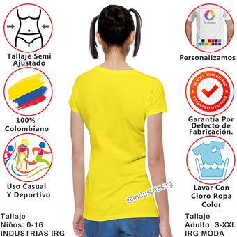 Camiseta moda niña algodón amarillo cuello redondo color