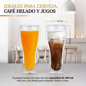 Vasos de Vidrio Redlemon Doble Pared Térmico Tazas para Café 4 Piezas