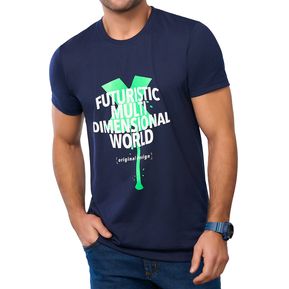 Camiseta Dimensional Azul Osc para Hombre Croydon
