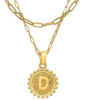Collares iniciales en capas para mujeres collar de cadena de clip de oro chapado en oro 
