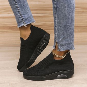 Zapatillas de un solo paso zapatillas cómodas zapatillas volando tejidas casuales zapatos individuales 