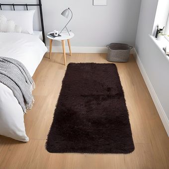 Alfombra Tapete Pie De Cama 60 X 110cms - Cafe