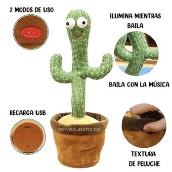 Kit 5 Pzs Cactus Bailarin Recargable Imita Canta Español /e