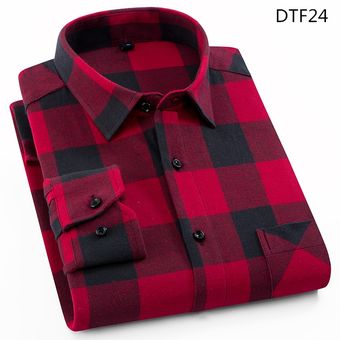 Camisa a cuadros de algodón para hombre,camisa a cuadros de #DTF43 