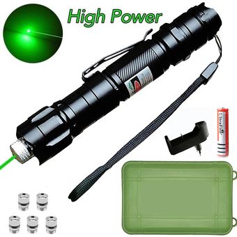 rango 009 Láser verde de alta potencia para caza pluma de puntero láser verde ardiente para Enfoque Ajustable #Red laser box 500 a 10000 metros 532nm 