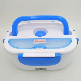 Doble Capa Eletric climatizada caja de almuerzo eléctrica Caja de almacenamiento de alimentos Calefacción azul 