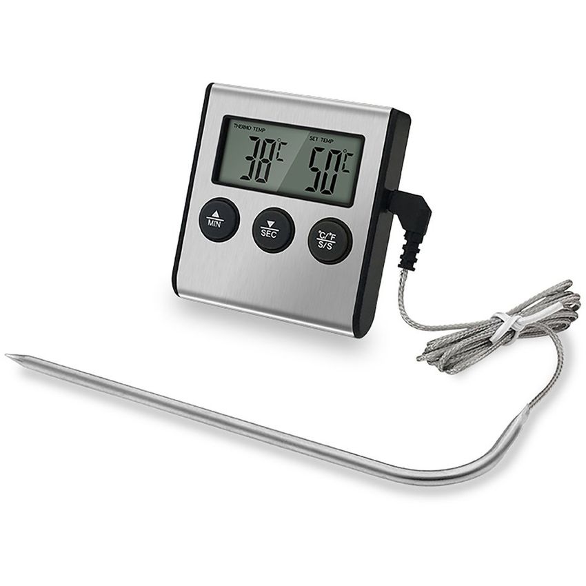 termómetro horno Fydun Termómetro para horno TS-BX500 0-300 ℃ Termómetro para parrilla BBQ Medidor de temperatura de mesa en acero inoxidable 