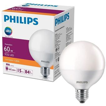 Ampolleta LED Philips Globo G30 E27 9.5W Calida 