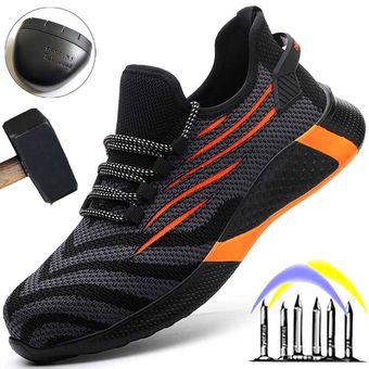 Zapatos de trabajo con punta de acero transpirables para hombre envío directo zapatillas de seguridad a prueba de perforaciones indestructibles 