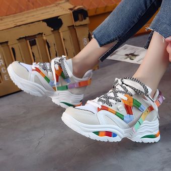 Zapatillas deportivas tacón alto para mujer multicolor | Linio México - GE598FA0HSRB5LMX