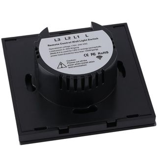 SMART RF 433MHz interruptor de pared táctil remoto Panel de vidrio templado Indicador LED indicador de cable de fuego único 