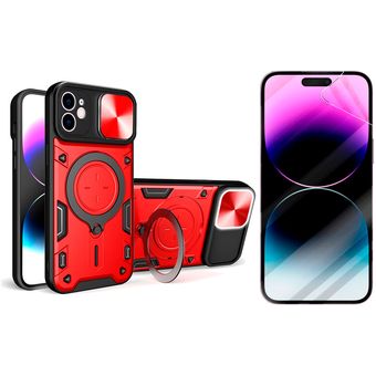 Carcasa Protectora Iphone Xr Tarjetas Función Soporte - Roja con