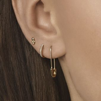Pendientes De Alfiler De Seguridad Hip-hop Minimalistas De Y 