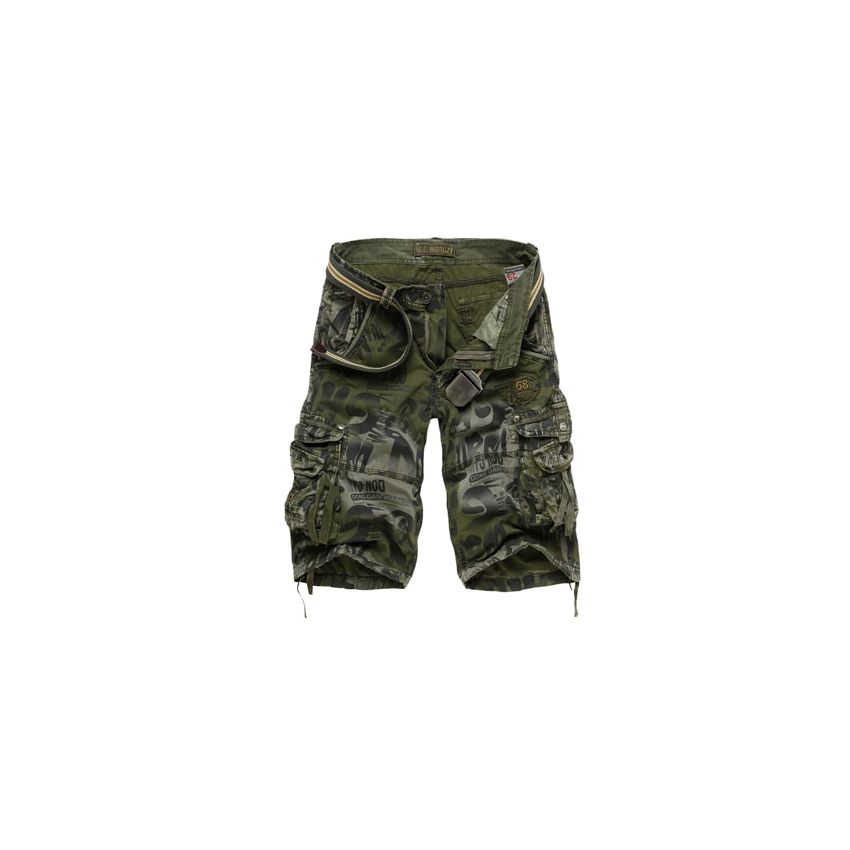 BaronHong Shorts Cargo de Camuflaje para Hombre Shorts de Carga de Camuflaje al Aire Libre con múltiples Bolsillos y algodón 