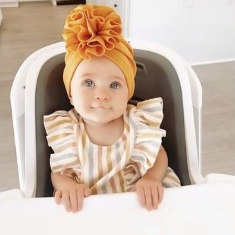 Hermosa flor bebé sombrero bebé niña sombrero turbante inf 
