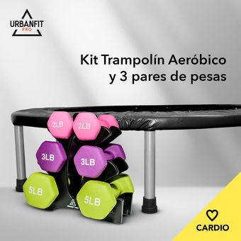 3 y 5lb 2 Kit Trampolín Aerobic Fitness 6 Pesas UrbanFit 