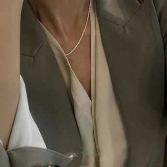 Trend Sparkling Silver Color Choker Necklace for Women Ele ~ 