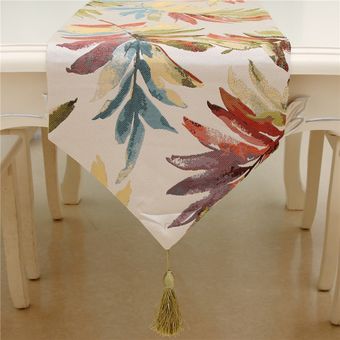 Camino de mesa moderno para boda pintura de hojas de estilo europeo 