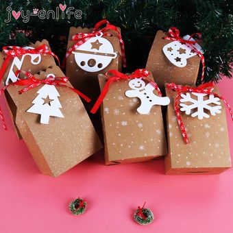 Feliz Cajas de dulces de Navidad de Santa regalo de muñeco de nieve 