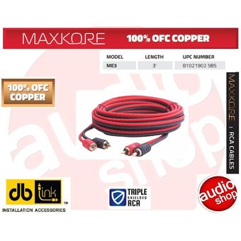 Cable RCA DB Link ME3 3 pies 91.44 cm 100% Cobre Eléctrico Fusible Max –  Audioshop México lo mejor en Car Audio en México