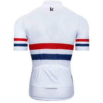 Conjunto de jersey de bicicleta de manga corta blanco Cycling Team 
