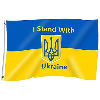 Bandera de Ucrania 152 cm x 91 cm bandera nacional de poliéster con ojales de latón 