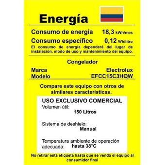 Congelador Electrolux EFCC15C3HQW Horizontal Blanco 150L