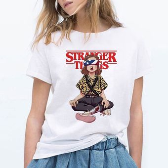 Stranger Things camiseta de 3 para mujer Camiseta reversible camiseta con gráfico grunge para HON 