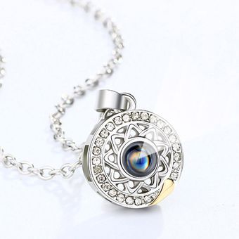 Collares magnéticos de sol y luna te amo collar de parejas de proyección 
