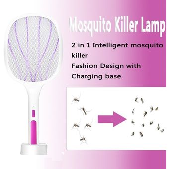Raqueta matamosquitos de 3000V y 1200 mAh recargable vía USB exter 