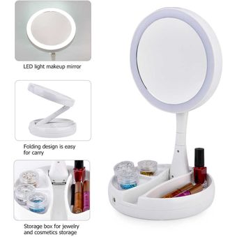 Ideal de Maquillaje Espejo Plegable de 22 LED con 3 tipos de Aumento –  Insanto Tecnologia